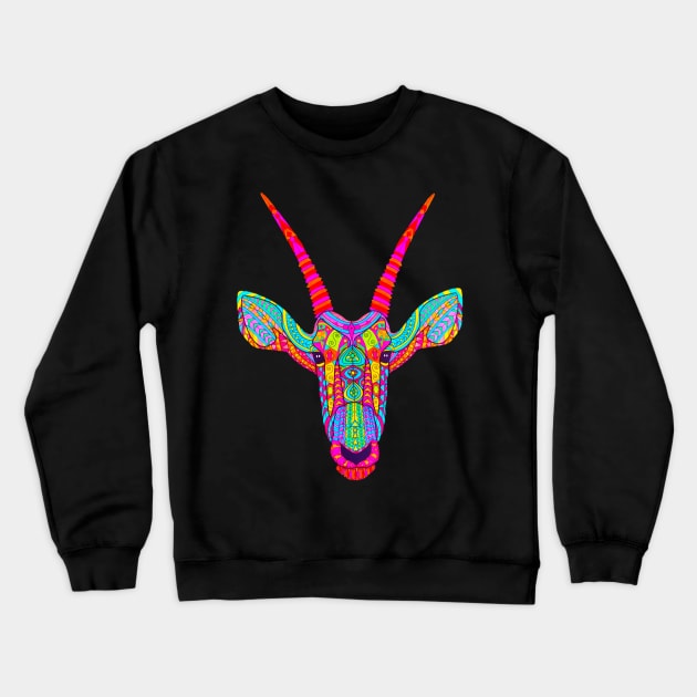 Psychedelic Deer Crewneck Sweatshirt by Bododobird